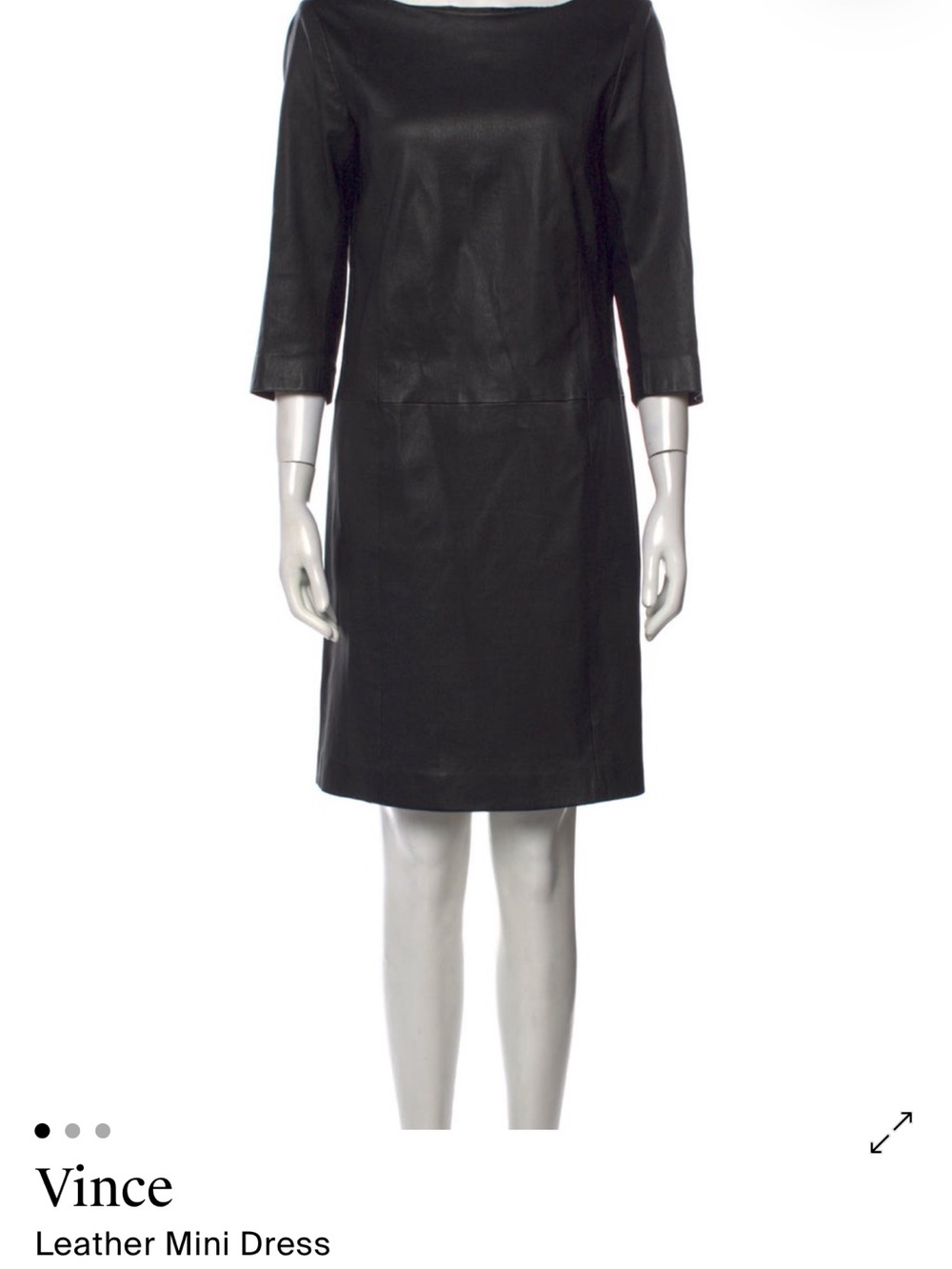Vince Black Leather Mini Dress Size Small